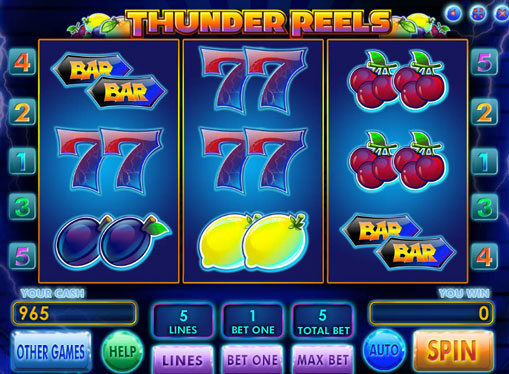 Thunder Reelsお金を得るためにスロットをオンラインでプレイ